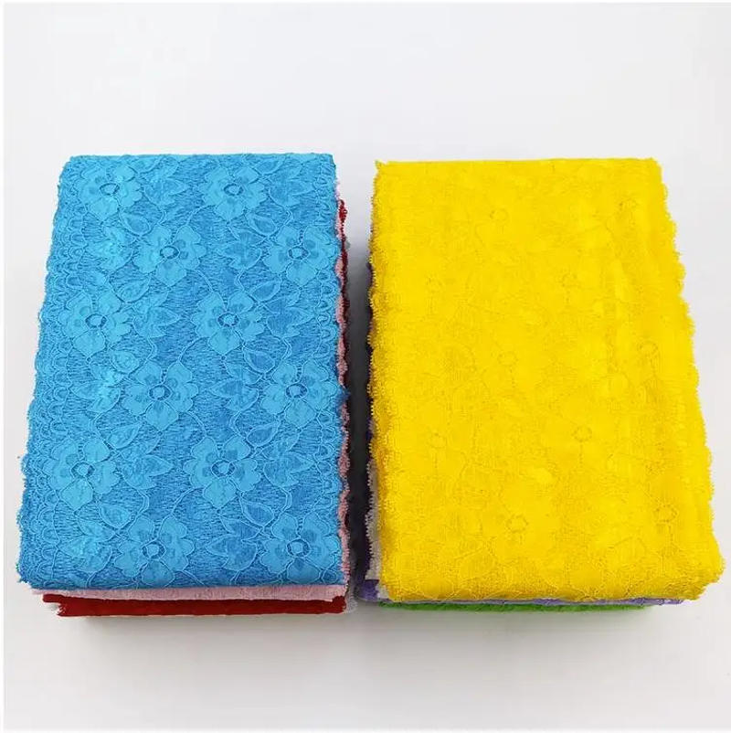 Description Picture 5 of item16cm Wide Stretchy Floral Lace Ribbon DIY Crafts Supplies Lace Tape Dress Clothing Top Bra Decoration 16cm White Lace Trimming