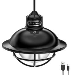 LED Camping Tent Light Stepless Dimming Vintage Night Lamp Type-C USB Rechargeable Daily Waterproof for Hiking Fishing Emergency