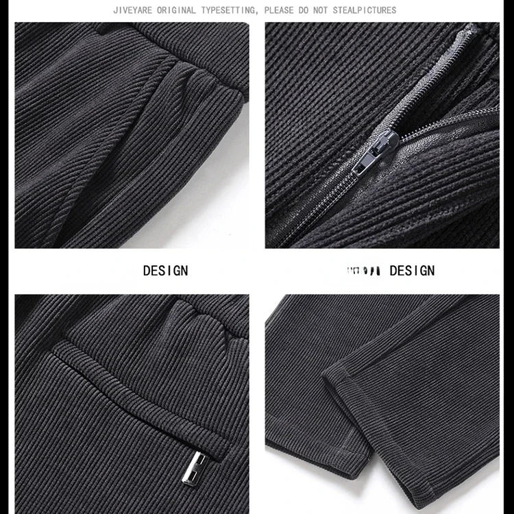 Description Picture 4 of itemSpring 2024 New Fashion High-end Corduroy Slim All Match Straight Leg Casual Pants Jogger Trousers Men