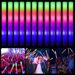 5pcs LED Luminous Sticks Party Supplies Foam Glowing Sticks Crazy Wedding Party Decor Luminous Stick Bar Music Party Accessories