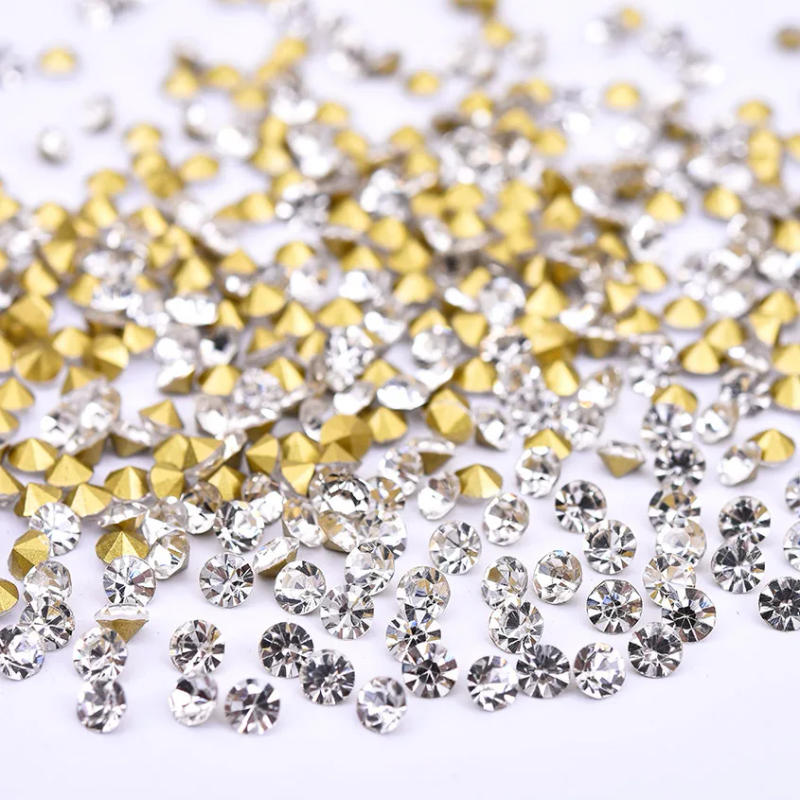 Description Picture 6 of item1440PCS 2MM SS6 Sharp Bottom Cone Diamonds Glass Nail Art Rhinestones Crystal Jewelry Decorations Manicure Charms Accessories