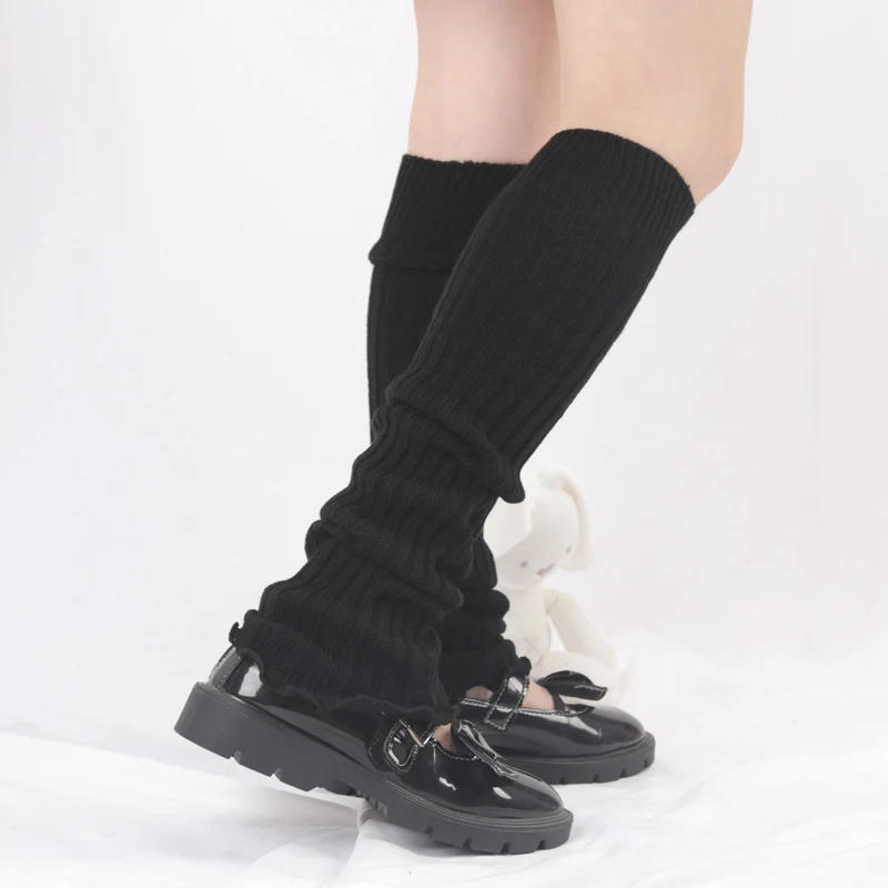 Description Picture 4 of itemCute Japanese Lolita JK Leg Warmers Women Ankle Warmer for Girls Gothic Long Socks Y2K Thin Knitted Cosplay Heap Heap Socks