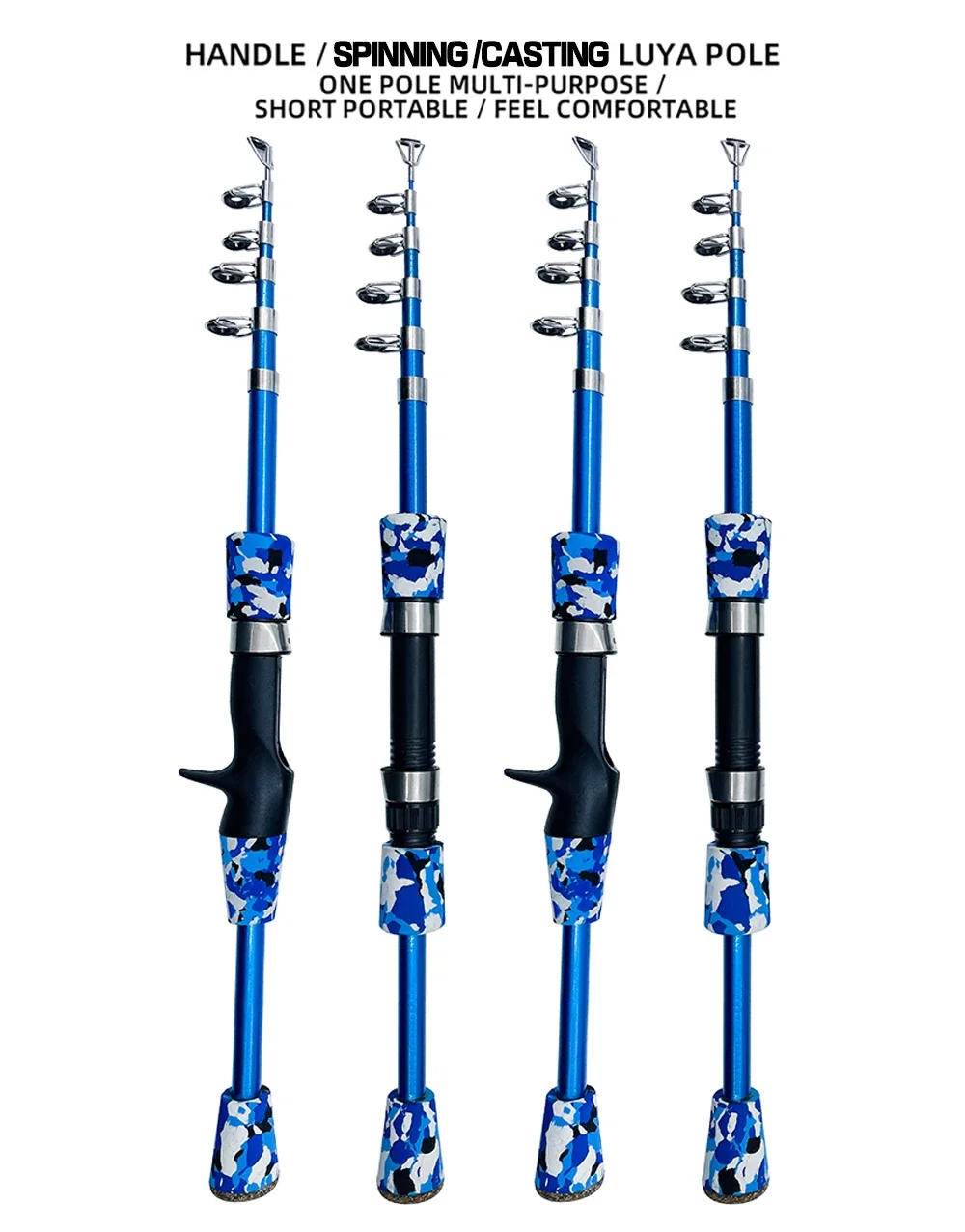 Description Picture 2 of itemLure Fishing Rod 1.3m/1.5M/1.8M Telescopic Spinning/Casting Carbon Fiber Fishing Pole Trout Feeder Carbon Fly Fishing Tackle