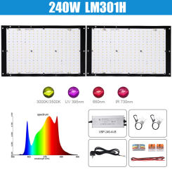 KsGrowl new full spectrum 3000K 3500K 4000K lm301h QB288 two quantum led boards 2 radiators 240w driver with dimmer button