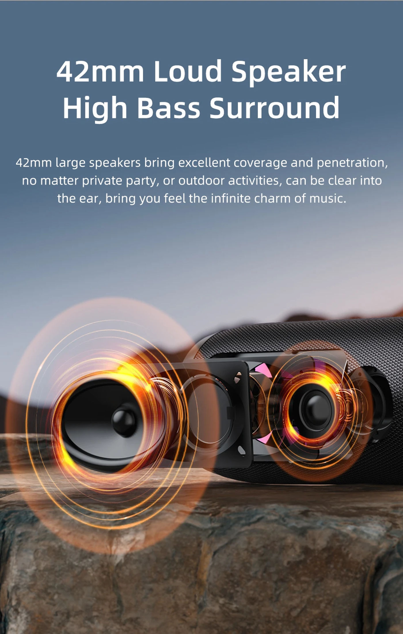 Description Picture 4 of itemZEALOT-S76 50W Portable Bluetooth Speaker Wireless Waterproof Outdoor IPX6 Stereo Bass Music Track Speaker Sound Box