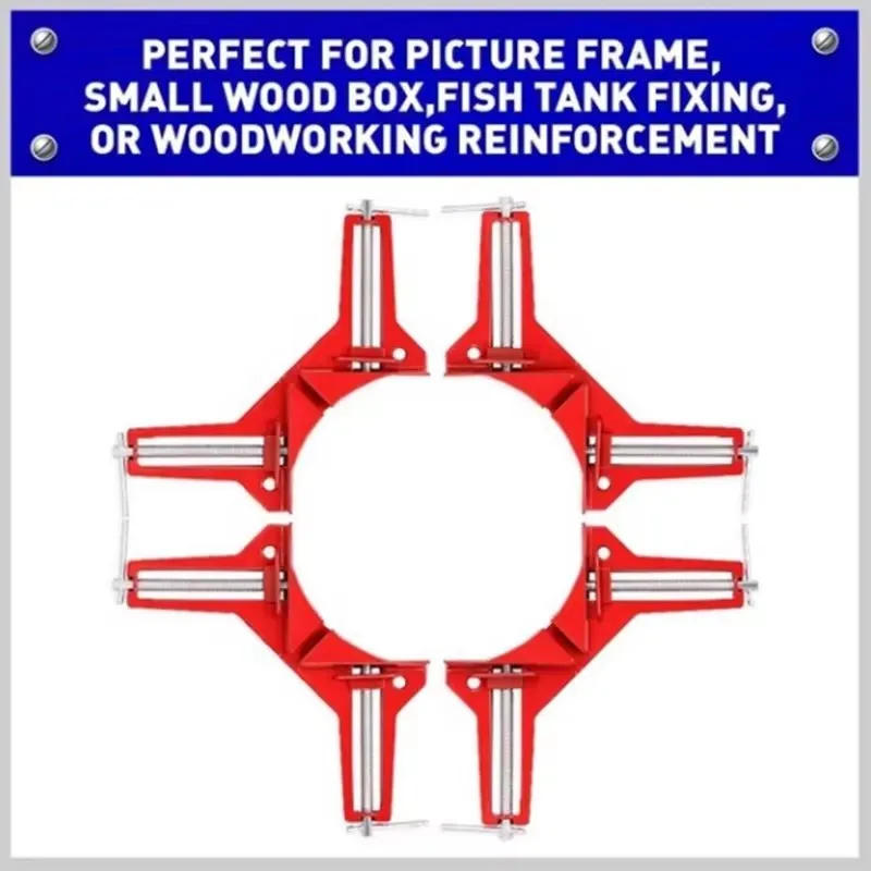 Description Picture 6 of item4PCS 90 Degree Angle Clamps Carpentry Frame DIY Glass Clamps Angle Clamps Hand Tools Degree Toggle Clamps for Woodworking Tools