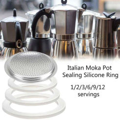 1/2/3/6/9/12 Cup Coffee Rubber Ring Gasket Filter Set Gasket Seal Silicone Rubber For Moka Pot Espresso Coffee Makers Parts