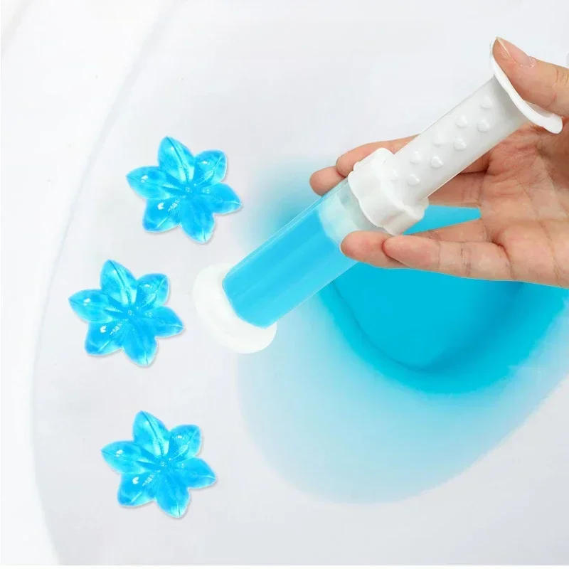 Description Picture 3 of item1PC Toilet Cleaner Gel Fresh Flower Toilet Gel Stamp Stops Limescale and Stains with Air Freshening Scent Deodorizing Clean