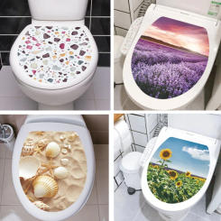 Multi Styles Undersea Animal Pattern Toilet Lid Stickers Bathroom Decoration Bathroom Removable Painting Mural Toilet Lid Cover