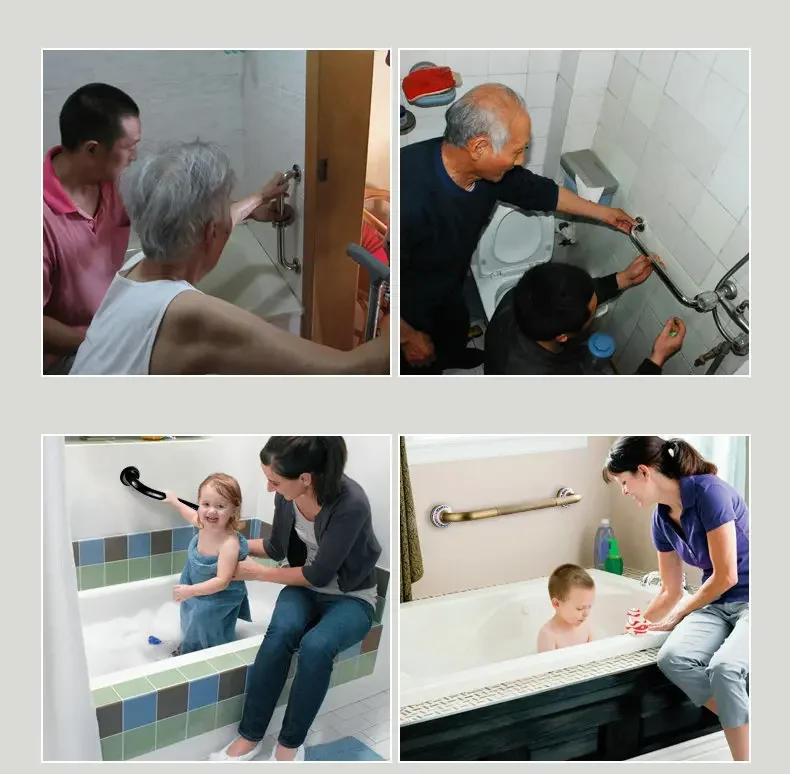 Description Picture 2 of itemBlack Space Aluminum Bathtub Grab Bars Handrails Old People Bathroom Handle Armrest Safety & Accessories Wc Towel Bar