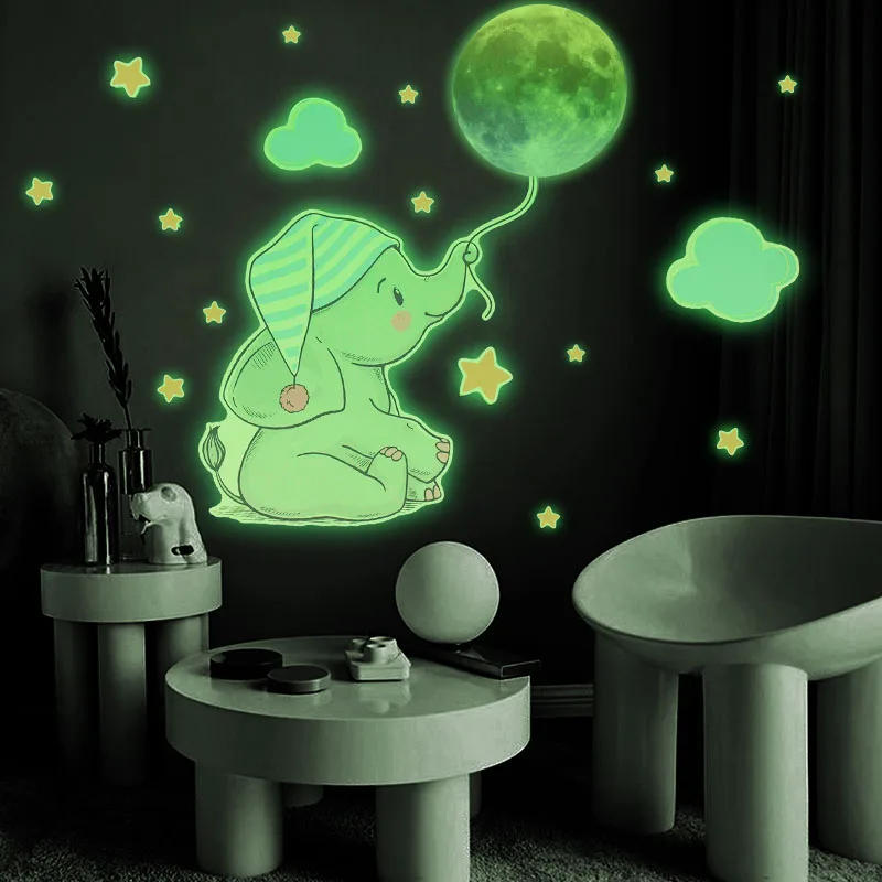 Description Picture 3 of item3D Luminous Wall Stickers Glow In The Dark Stars Moon Dots Sticker For Kids Room Bedroom Fluorescent Wall Decals Home Decoration