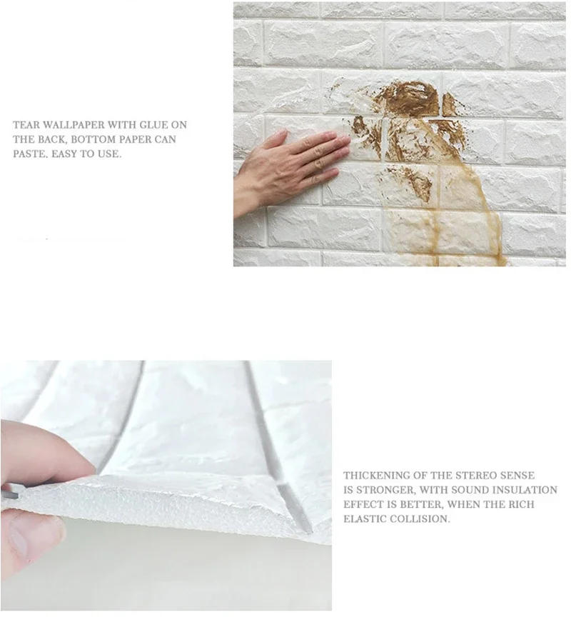 Description Picture 6 of itemFoam 3D Wall Stickers Self-Adhesive Wallpaper Panel Home Decor Living Room Bedroom Decoration Bathroom Kitchen House Sticker