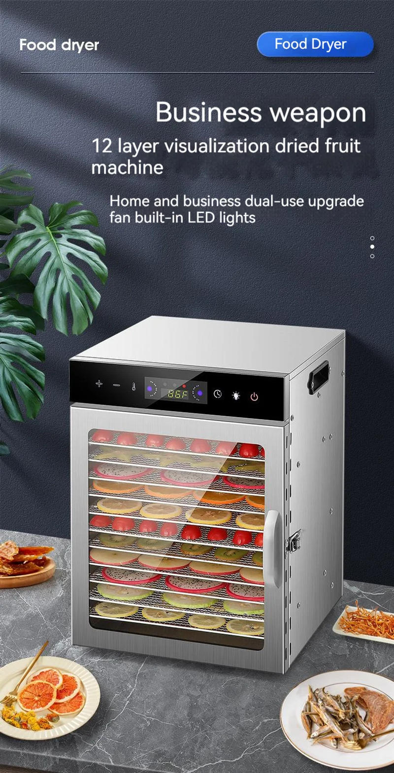 Description Picture 2 of itemVanilla Seasoning Dryer Household Stainless Steel Fruit And Vegetable Dried Fruit Machine Intelligent Pet Food Dehydration