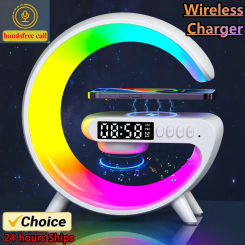 Multifunction Wireless Charger Pad Stand Speaker LED RGB Night Light Lamp Fast Charging Station for iPhone Samsung Xiaomi Huawei