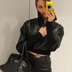 Weird Puss Zip Turtleneck Sweatshirts Faux Leather Patchwork Wide Waist Full Sleeve Hipster Autumn Trend Wil Basic Street Tops
