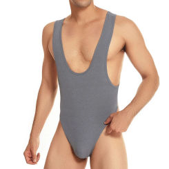Sexy Men Undershirts Leotard Backless T-back Rompers Bikini Vest Breathable Jumpsuits Wrestling Singlet One-piece Underwear
