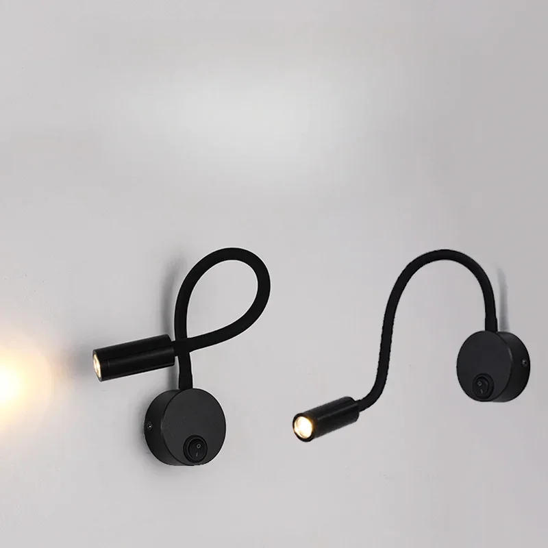 Description Picture 4 of itemModern Minimalist Hose Wall Light With Switch Surface Mounted Hotel Bedside Lamp Study Room Bedroom Reading LED Spotlight