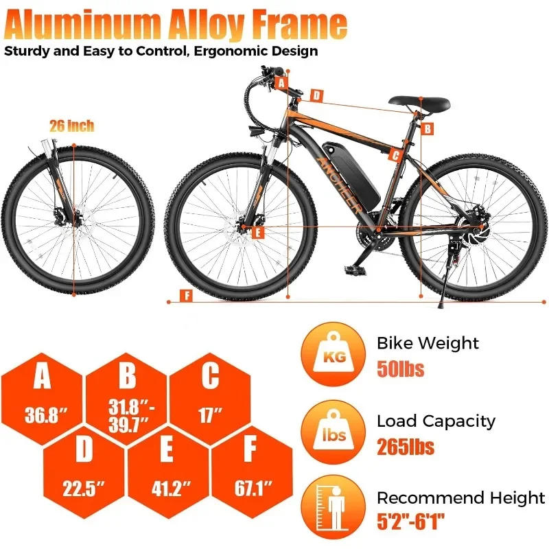 Description Picture 6 of itemNEW Electric Bike for Adults, Electric Mountain Bike, 26" Sunshine Commuter Ebike, LCD Display, 21Speed