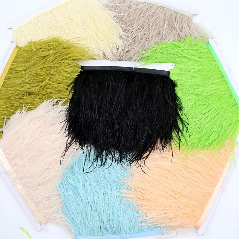 Description Picture 5 of item1M 8-10cm white feathers ostrich plume trim wedding crafts DIY natural feather ribbon sewing party handmade headdress carnival