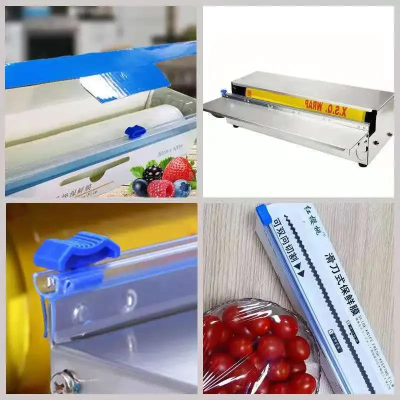 Description Picture 4 of itemReusable Plastic Wrap Dispensers and Foil Film Cutter Food Cling Film Cutter Food Wrap Dispenser Cutter Kitchen Tool Accessories