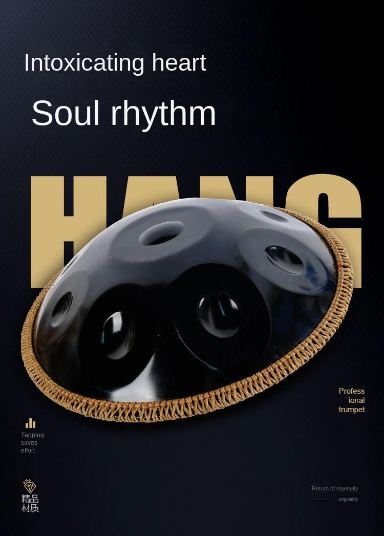 Description Picture 4 of itemSmall size handpan drum, Beginner Meditation Instrument ,Yoga empty spirit instrument, steel tongue drum, 9 tone,G minor,18 inch