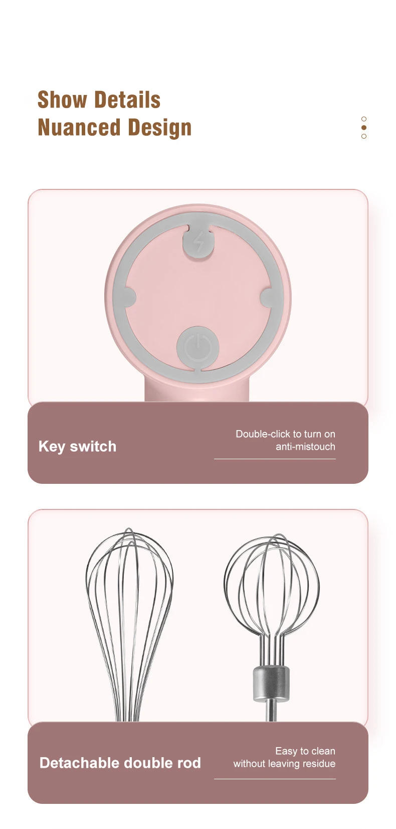 Description Picture 6 of itemPortable Electric Food Mixer Wireless Hand Blender 3 Gear Speeds High Power Dough Blender Egg Beater Baking Kitchen Mixer Tools