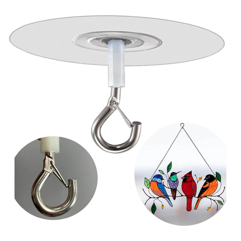 Description Picture 6 of item5Pcs No Punching Hooks Ceiling Hooks Wall Hooks With Metal Safety Lock Heavy Duty Ceiling Hooks Can Hanging 2 Pounds Of Weight