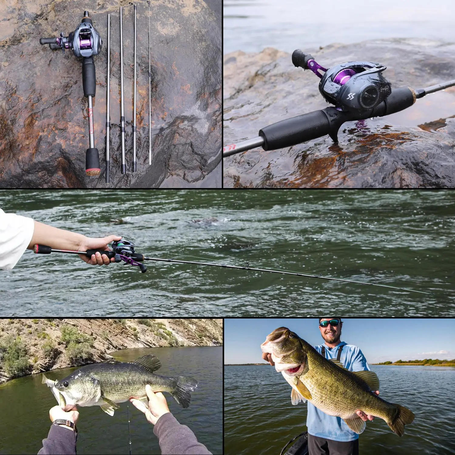 Description Picture 4 of itemSougayilang Fishing Rod Combo 1.7m Carbon Fiber Casting Rod and Baitcasting Reel with Free Pe Line As Gift Max Drag 8kg for Bass