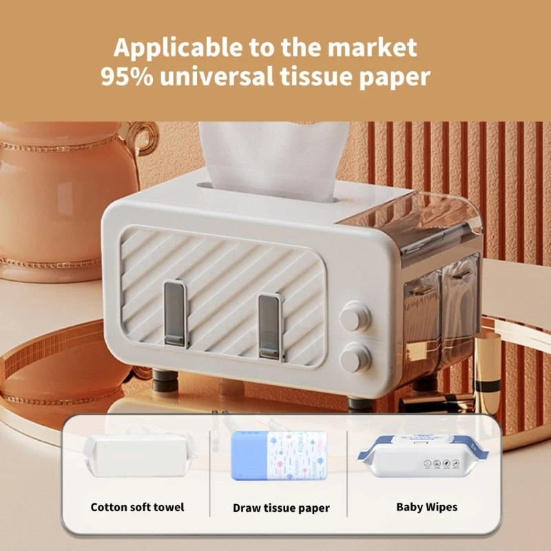 Description Picture 4 of itemTissue Box Table Napkin Holder with Phone Holder Countertops Toilet Paper Holder for Kitchen Dining Room Bathroom