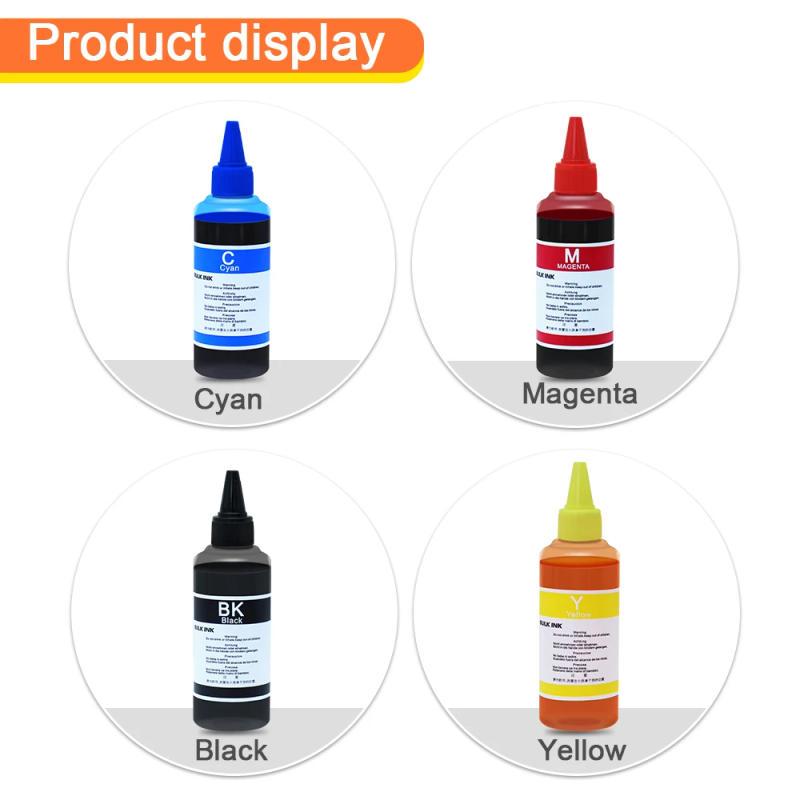 Description Picture 6 of item100ml Dye Ink Universal Refill Ink Kits Suit For HP Canon Epson Brother Inkjet Printer BK C M Y Refillable Cartridge Bulk Ink