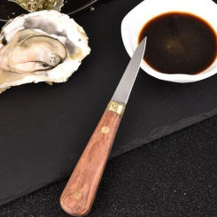 Stainless Steel Wooden Handle Oyster Knife For Seafood Scallop Shucking Knife Shell Opener Tools Oyster Knife