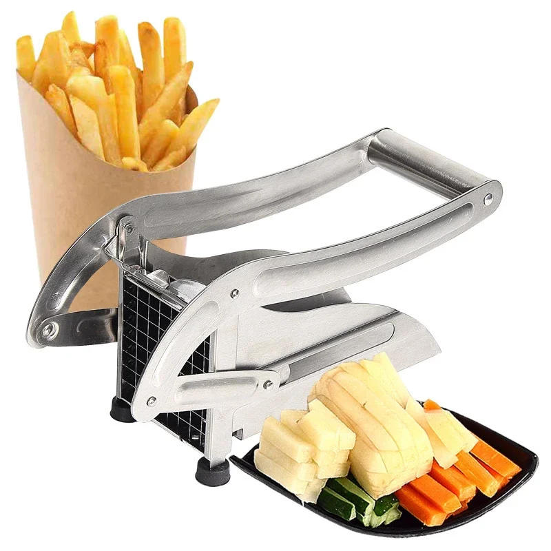 Description Picture 2 of itemStainless Steel Potato Slicer Potato Cutter French Fries Machine For Kitchen Manual Fruit Vegetable Food Chopper Masher Gadgets