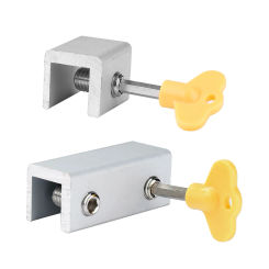 Sliding Window Locks with Key Garage Door Frame Lock Adjustable Portable Alloy Security Multi-function for Bedroom and Office