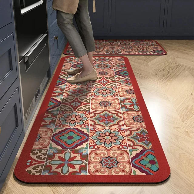 Description Picture 4 of itemNon-slip Kitchen Mat Crystal Velvet Super Absorbent Floor Mats Kitchen Long Carpets Bathroom Entrance Door Mat Bedroom Long Rugs