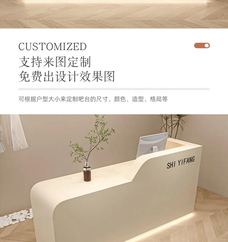 Description Picture 6 of itemExecutive Club Reception Desks Podium Closet Cashier Commercial Counter Reception Desks Computer Bureau Meuble Bar Furniture