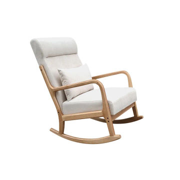 Formwell Rocking Lounge Chair, Leisure chair for living room, bed room, solid wood frame, Waist pillow