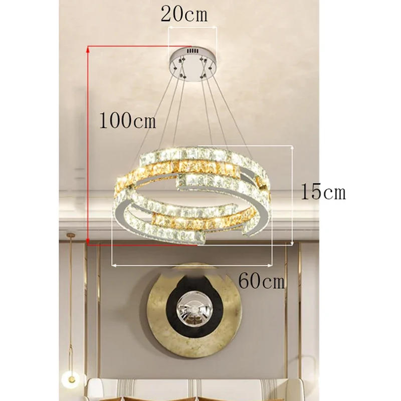 Description Picture 3 of itemhome decorationPendant lights, luxury crystal living room chandelier, dining room Pendant lamp, ceiling light, indoor lighting