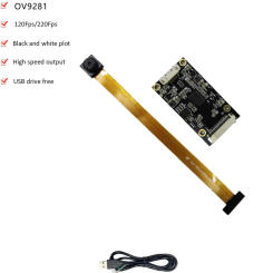1MP HD 120/240FPS OV9281 USB Camera Module FF 70°Black and White High Frame Rate Global Exposure High-speed Photography