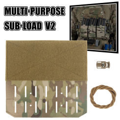 Multi-Purpose Sub-Load V2 Abdominal Mounting Platform for MOLLE Pouches/Gloves Horizontal MOLLE Hanger with Elastic Fixing Rope