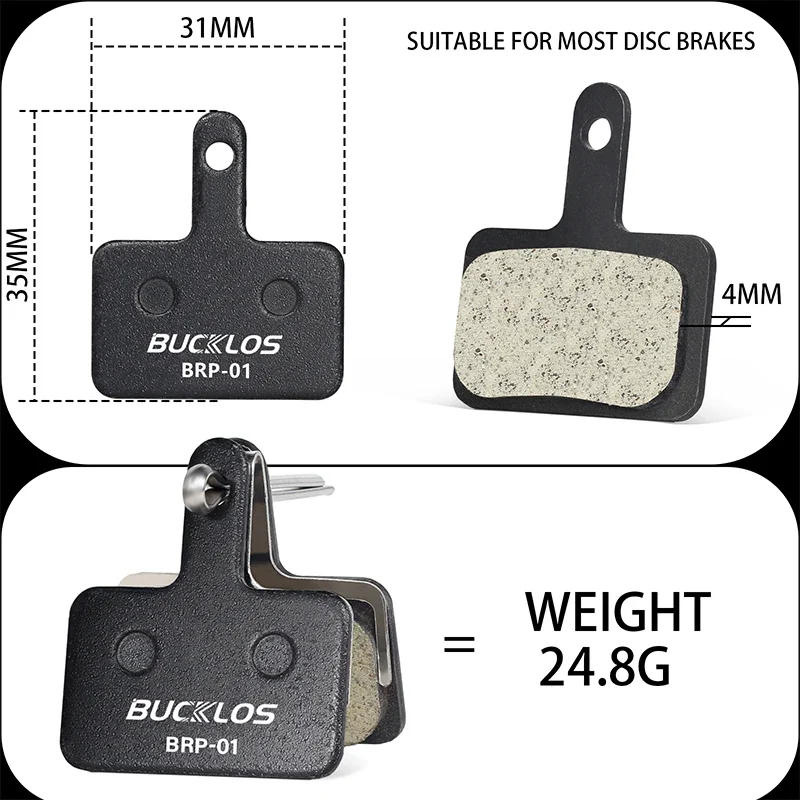 Description Picture 6 of itemBUCKLOS Brake Pads Bicycle Resin Disc Brake Pads for SHIMANO MT200 Durable MTB Road Bike Hydraulic Brake Pads Fit B01S B03S B05S
