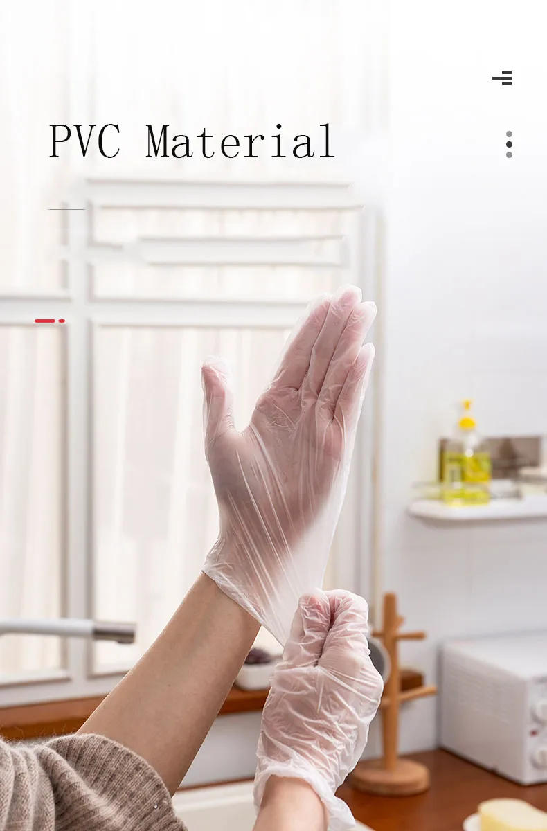 Description Picture 4 of itemDisposable Food Grade PVC Gloves for Restaurant Kitchen BBQ Cleaning, 100pcs, Eco - friendly Plastic Gloves Gadget