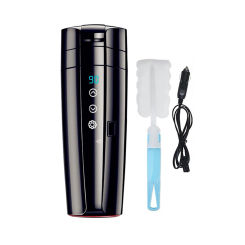 12V-24V Car Heated Smart Mug Digital LCD Display Electric Water Cup Stainless Steel Portable Car Heating Cup Water Warmer Bottle