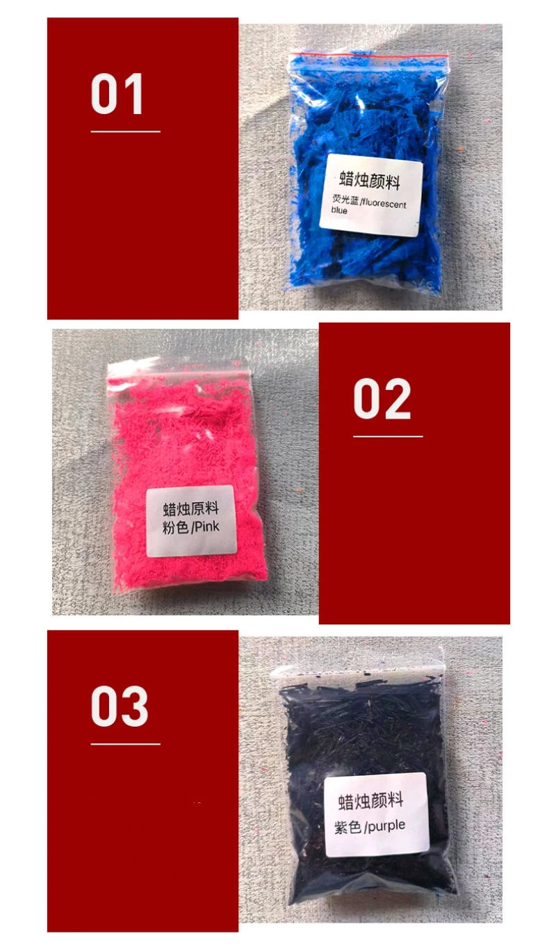 Description Picture 5 of item10g/50g Aromatherapy Candle Non-fainting Dye DIY Aromatherapy Candle Jelly Wax Cup Hand Soap Wax Brand Decorative Coloring Dyes