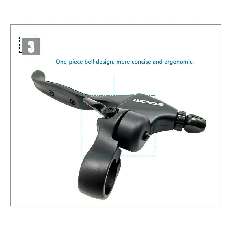 Description Picture 6 of itemZOOM Bicycle Brake Lever with Bell Aluminum Alloy for V-Brake Disc Brake Levers Fold Bike Brake Used for 22.2mm Handlebar