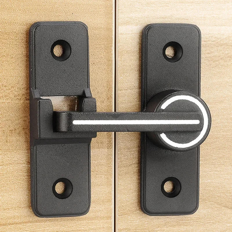 Description Picture 3 of itemZinc Alloy 90 Degree Door Buckle Punch-free Barn Lock Sliding Hasps Bathroom Bolt Home Hardware Accessories