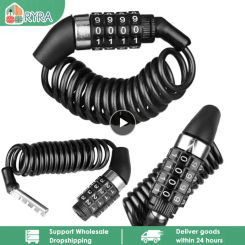 Lock Steel Cable Chain Anti-Theft Combination Number Code 4 Digit Portable Outdoor Road Bike Locks Accessories