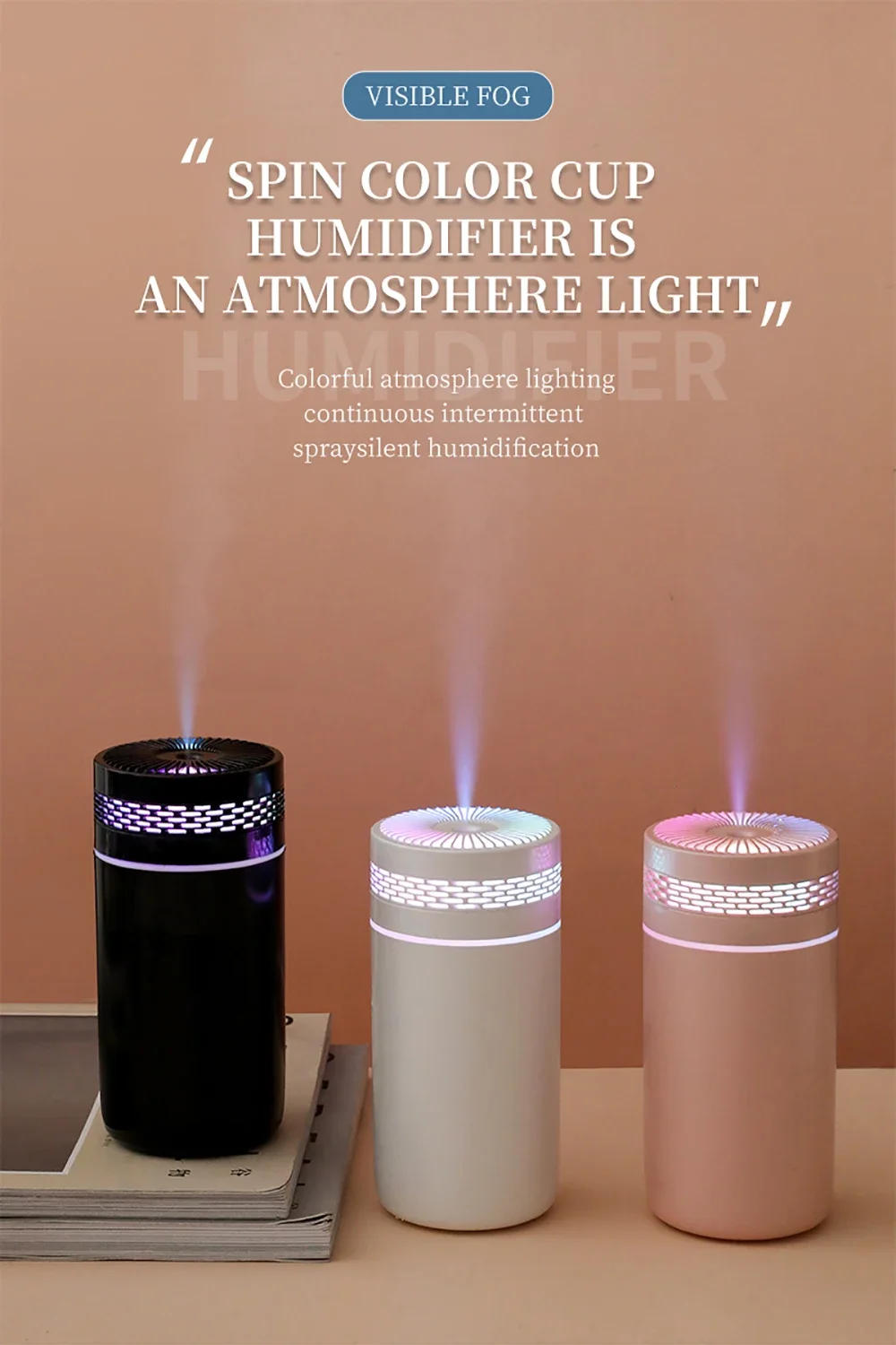 Description Picture 2 of itemCar Air Humidifier Ultrasonic USB Home Misting Mini Humidifier Aroma Diffuser Portable Small LED Light Smoke Maker Sprayer