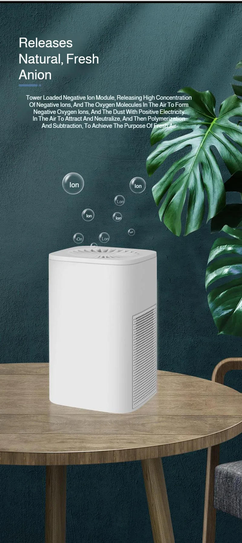 Description Picture 4 of itemAir Purifier Smoke Odor Negative Ion Generator Household HEPA Air Purifier Efficient Purifying Air Formaldehyde for Car and Room