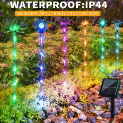 RGB LED Solar Lawn Light Gradient LED Trumpet Flower Ground Lamp Outdoor Park Courtyard Holiday Atmosphere Decor Flower Light