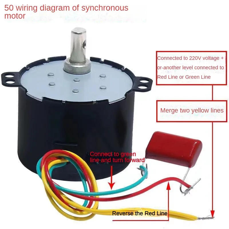 Description Picture 6 of item50KTYZ AC motor permanent magnet synchronous motor AC 220V speed reducer motors controllable positive and negative inversion 6W